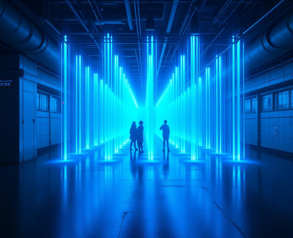 Неоновая инсталляция на станции метро Сибуя