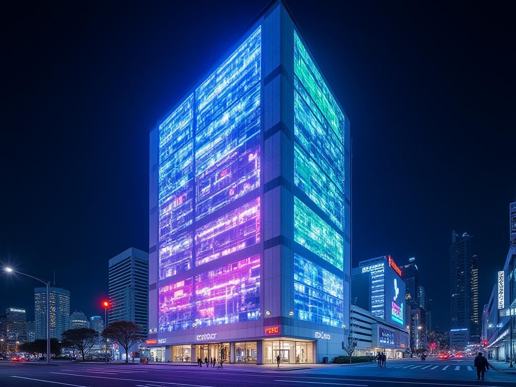 Фасадное неоновое искусство